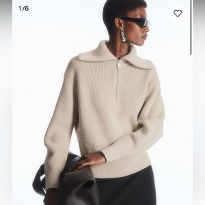 COS Wool and Cotton Half-Zip Sweater